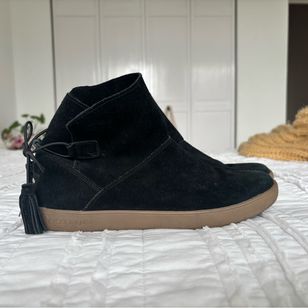 UGG Black Ankle Booties with Suede Finish